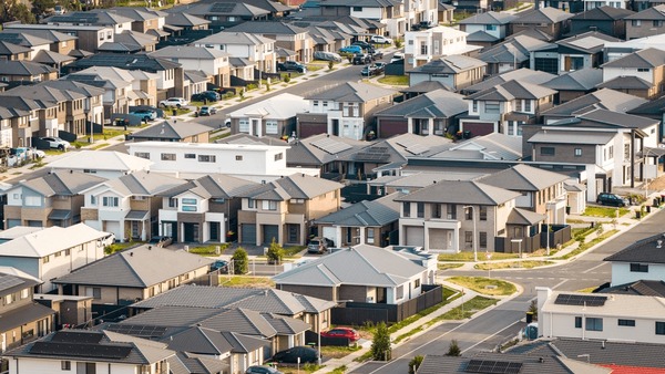 Australian suburb aerial view